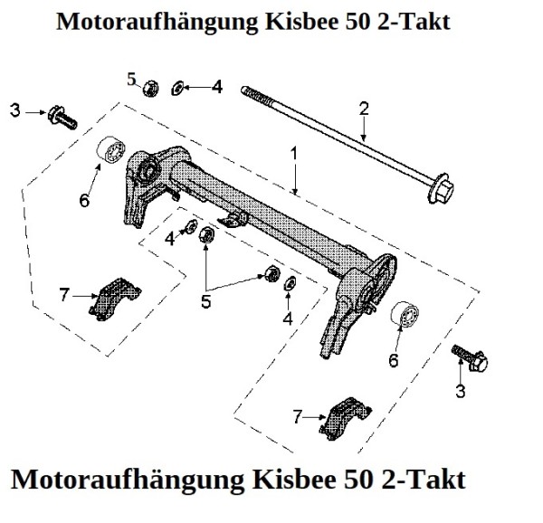Motoraufhängung Kisbee 50 2-Takt
