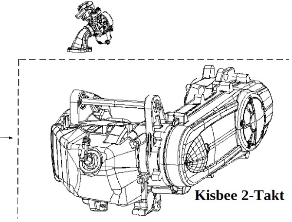 Motor 2-Takt Kisbee 50 kpl. ohne Vergaser