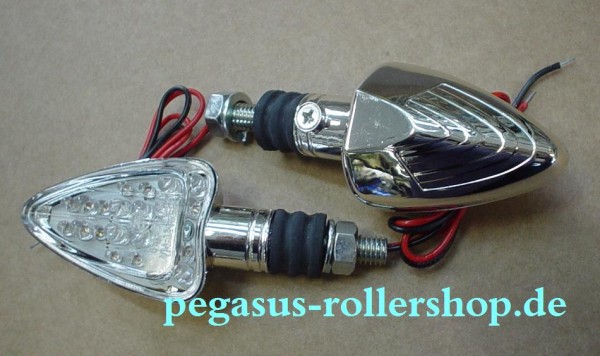 Blinker LED Chrom eckig PEGASUS Roller